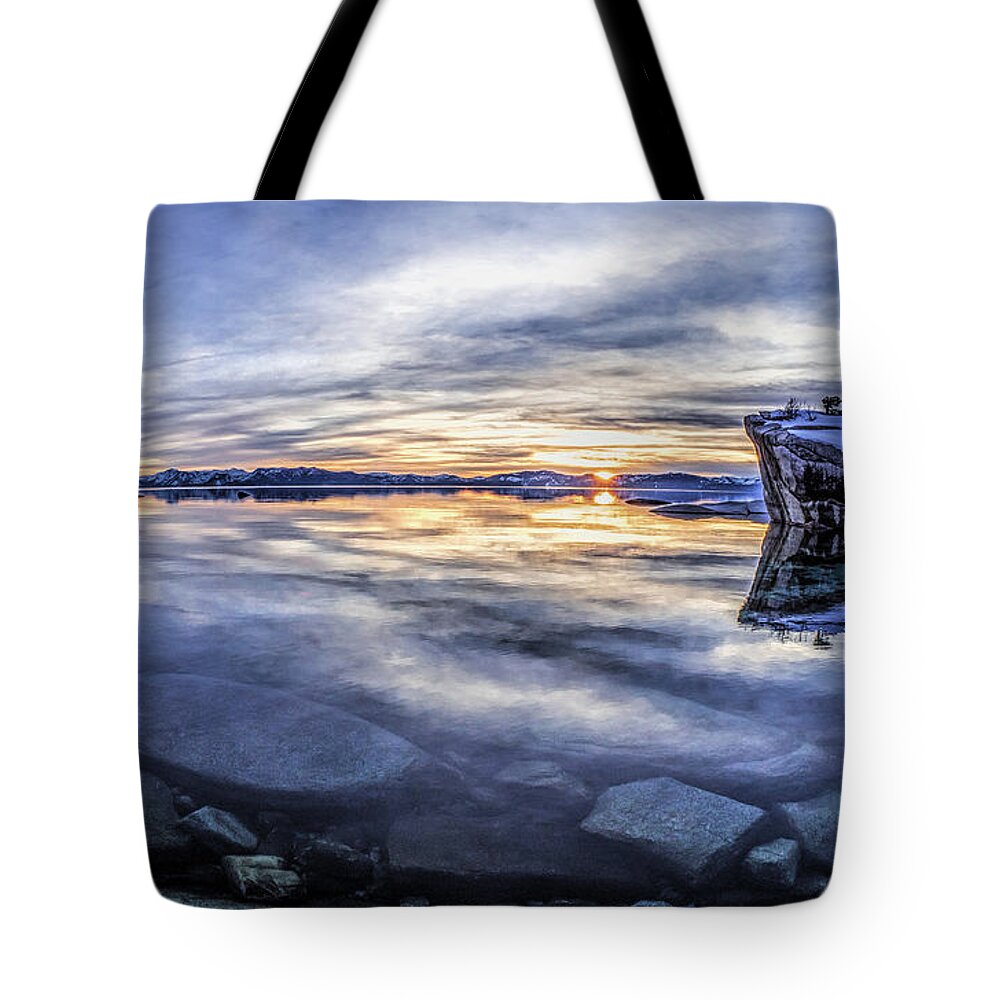 Lake Tote Bag featuring the photograph East Shore Sunset by Martin Gollery