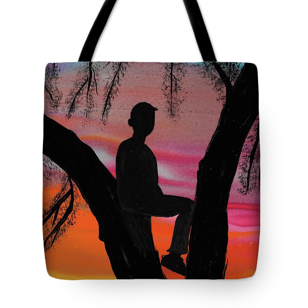Sunset Tote Bag featuring the painting East Trailridge by Eli Tynan