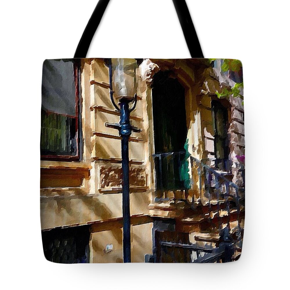 New York City Pre War Buildings Tote Bag featuring the photograph East Village New York Townhouse by Joan Reese