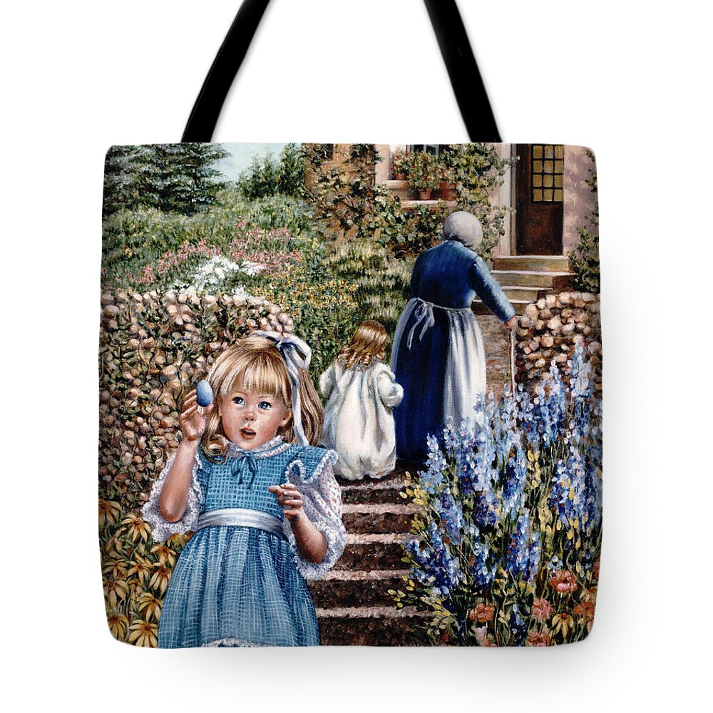 Children Tote Bag featuring the painting Easter Egg by Marie Witte