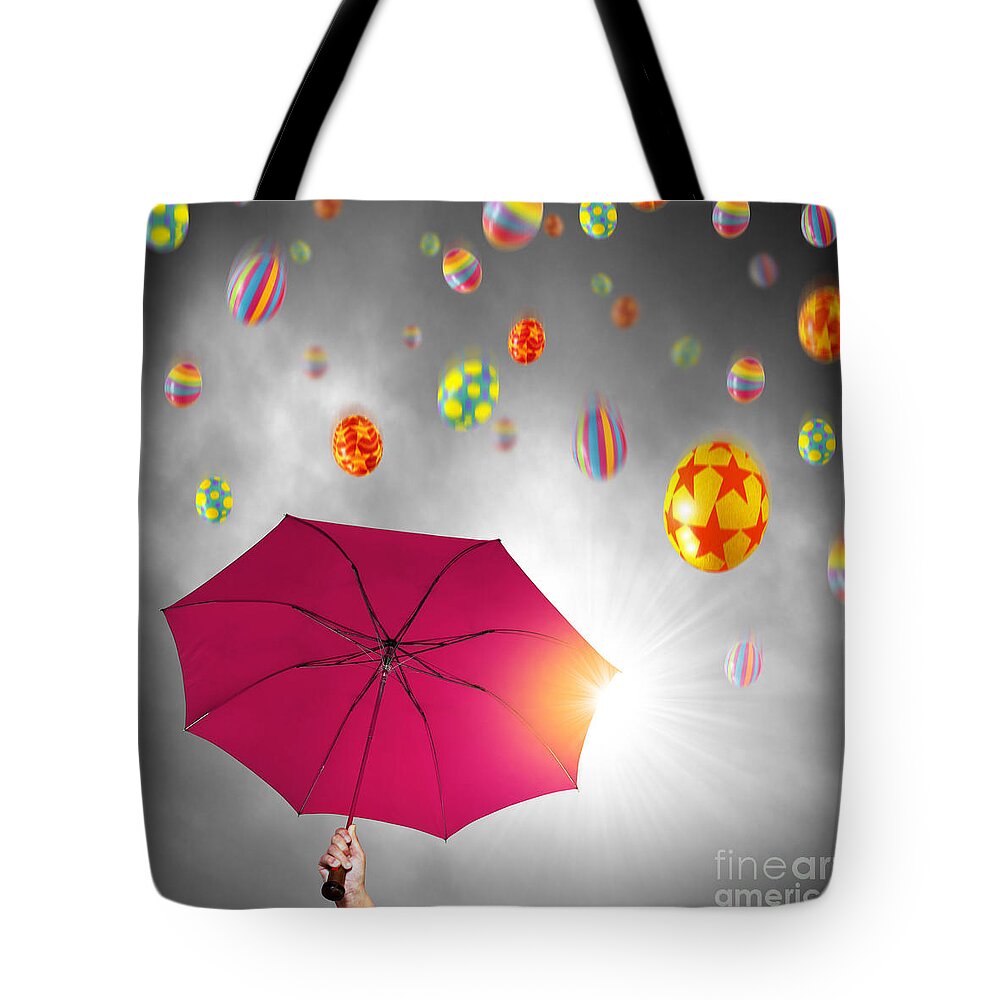 April Tote Bag featuring the photograph Easter Umbrella by Carlos Caetano
