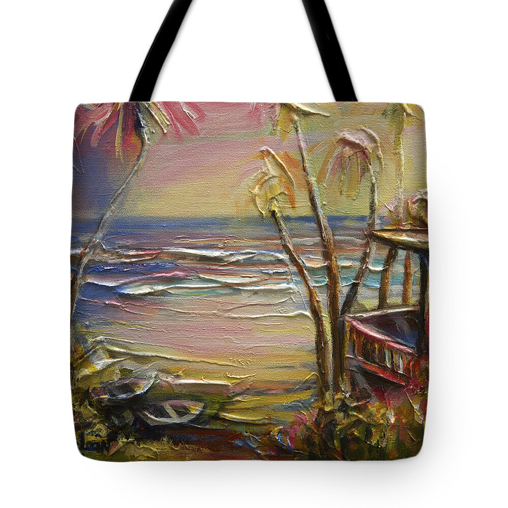 Easter Tote Bag featuring the painting Easter Unwind Mayaro 2 by Cynthia McLean