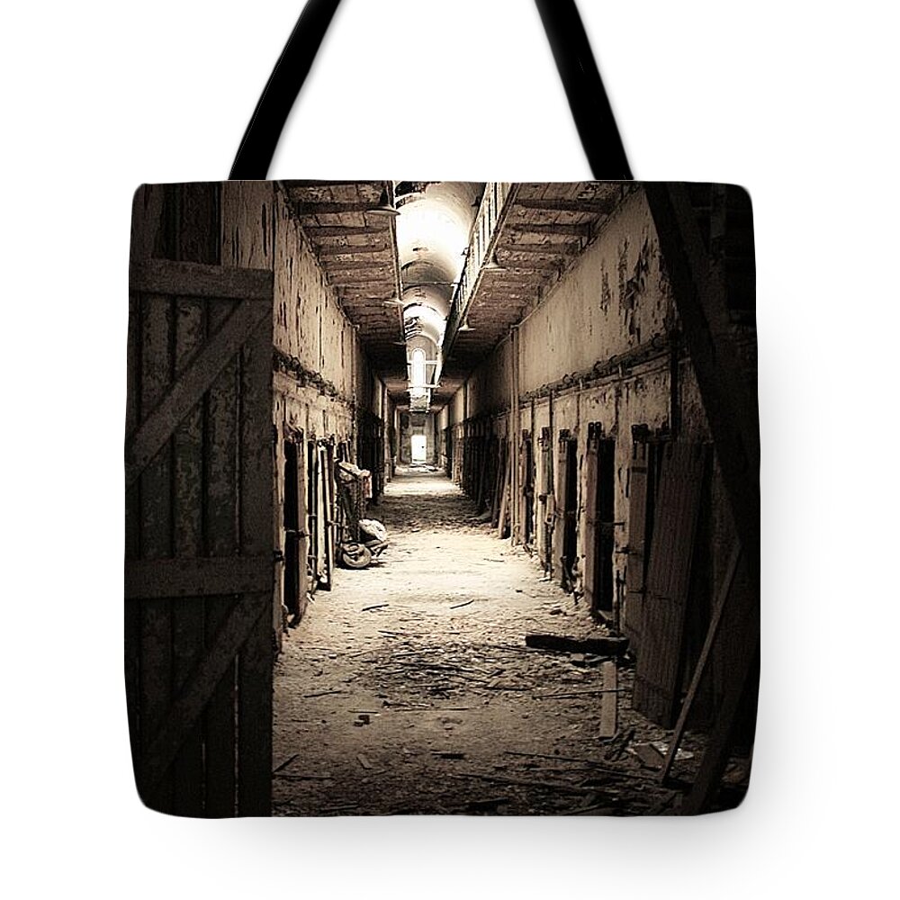 Marcia Lee Jones Tote Bag featuring the photograph Eastern Penitentiary #2 by Marcia Lee Jones