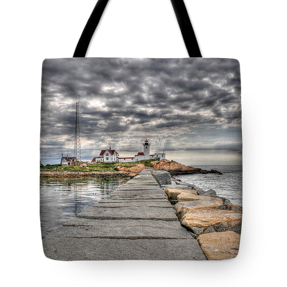 Eastern Point Lighthouse Tote Bag featuring the photograph Eastern Point Lighthouse by Liz Mackney