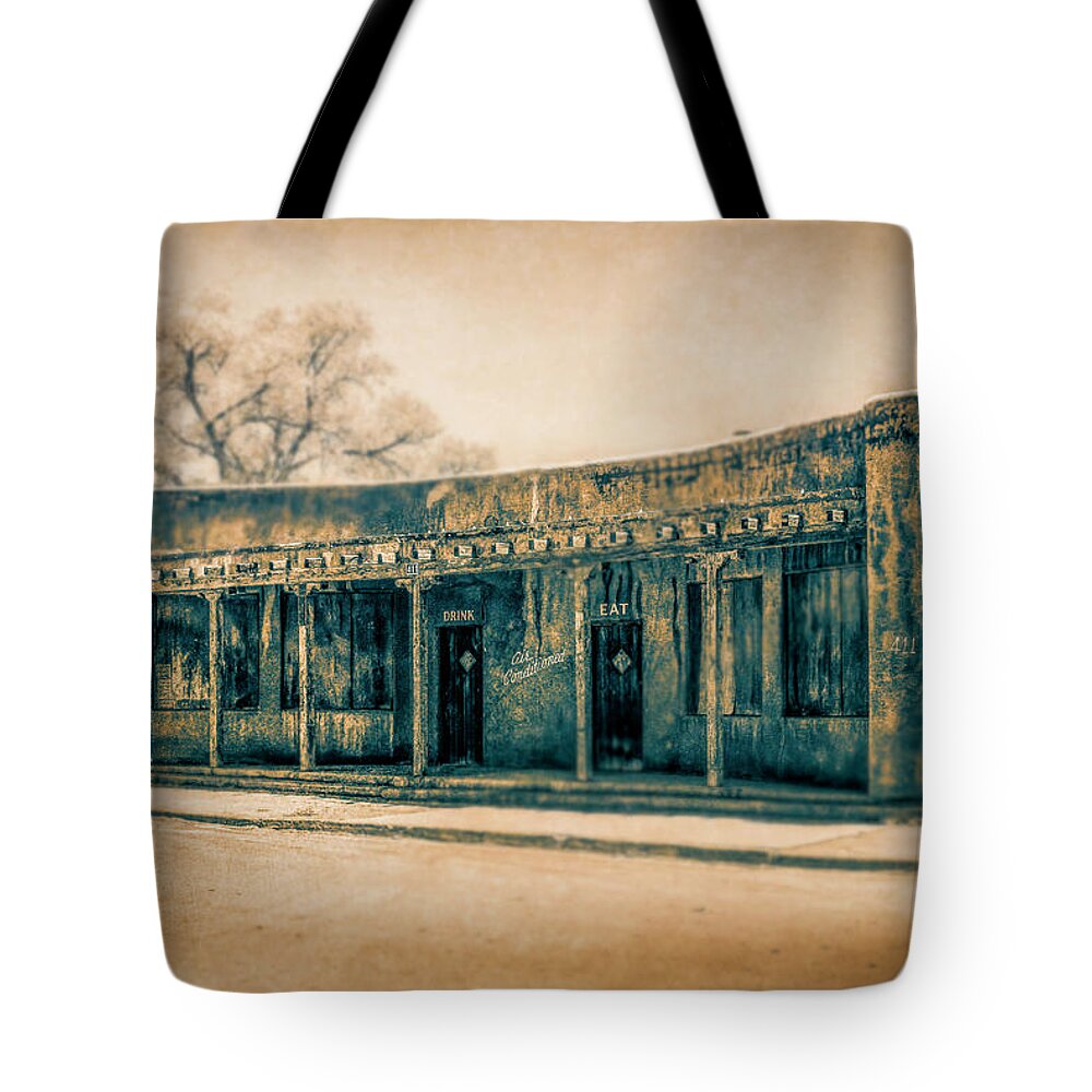 Old West Tote Bag featuring the photograph Eat and Drink by Lou Novick