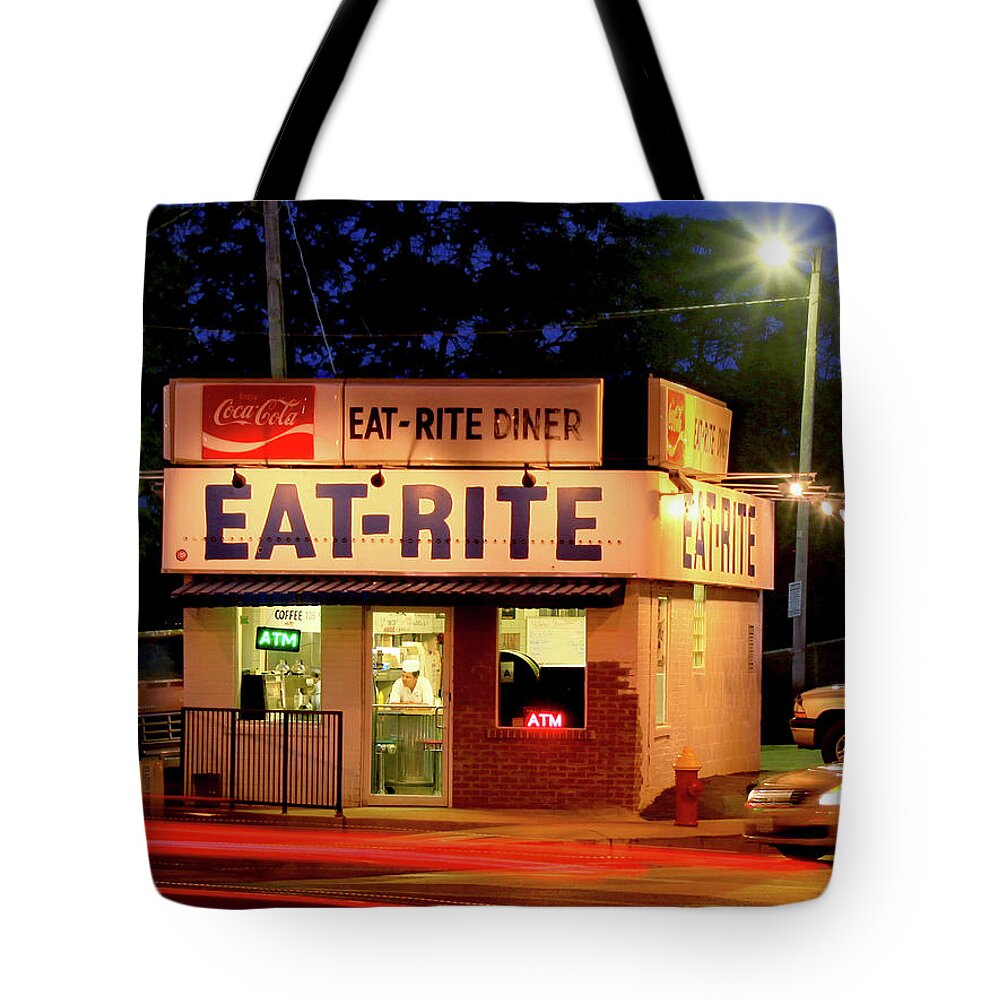 St Louis Tote Bag featuring the photograph Eat Rite Diner St Louis by Garry McMichael