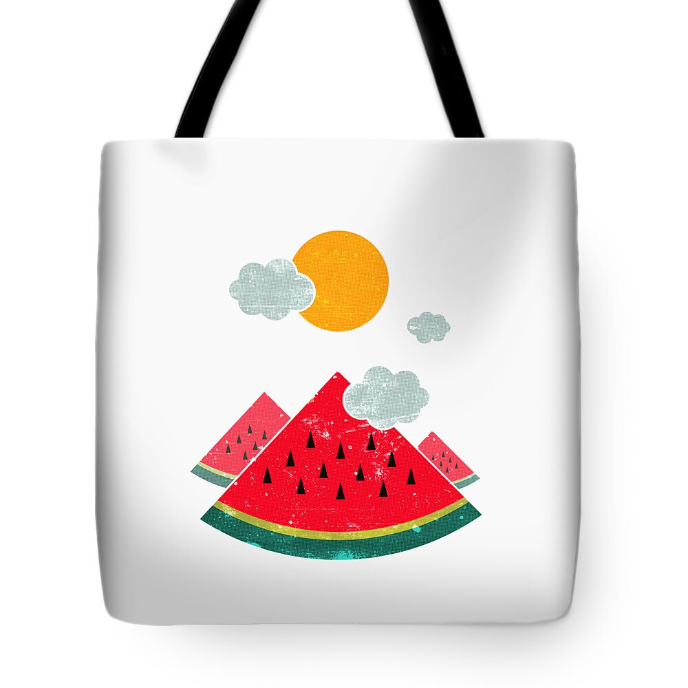 Red Tote Bag featuring the digital art Eatventure Time by Mustafa Akgul