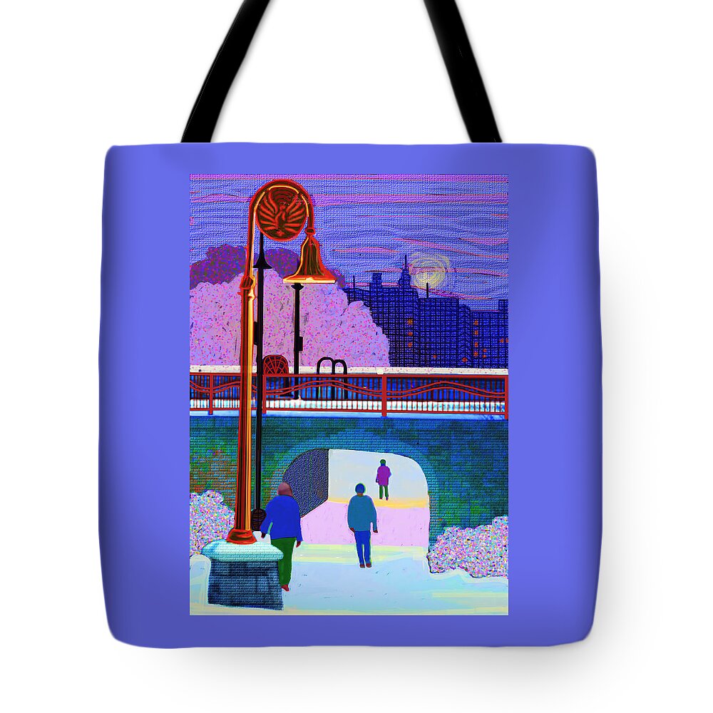 Wisconsin Tote Bag featuring the digital art A Snowy Evening by Rod Whyte