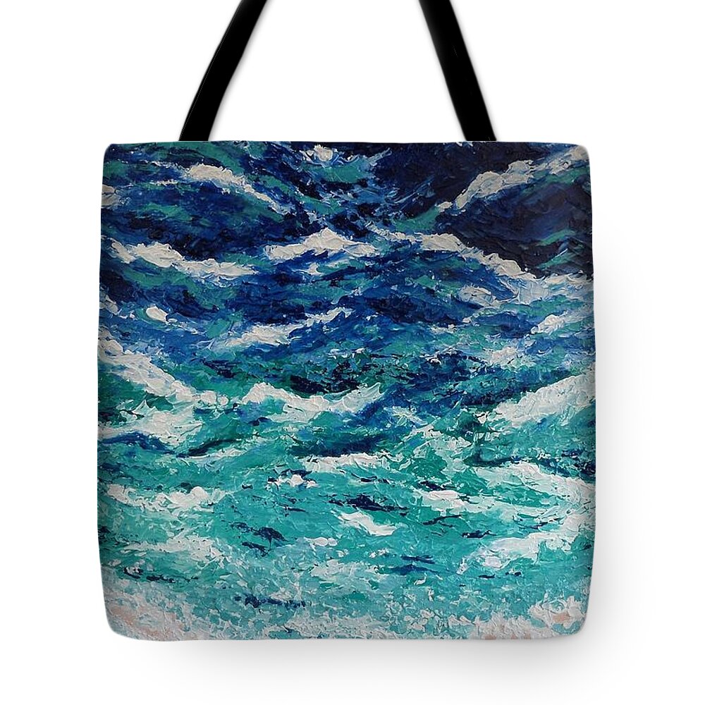 Abstract Tote Bag featuring the painting Ebb and Flow by Anne Gardner