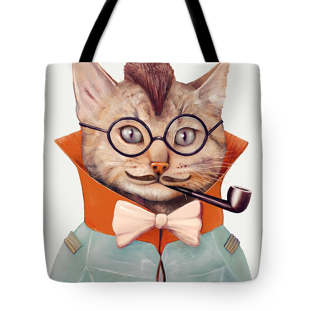#faatoppicks Tote Bag featuring the painting Eclectic Cat by Animal Crew