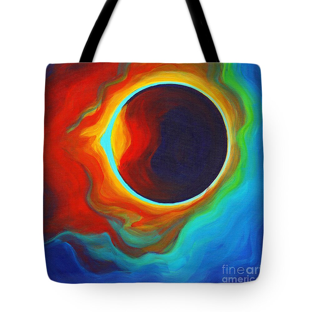 Total Solar Eclipse Tote Bag featuring the painting Eclipse by Tanya Filichkin