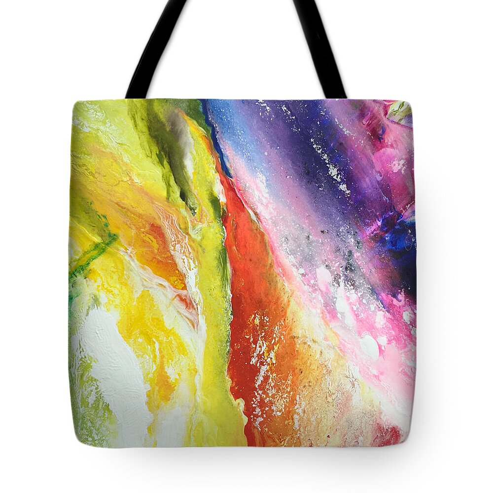 Abstract Tote Bag featuring the painting Ecstatic by Linda Bailey