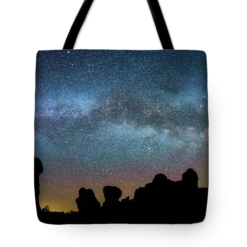 Milky Way Panorama Tote Bag featuring the photograph Eden by Darren White