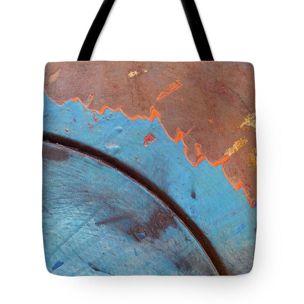 Blue Tote Bag featuring the photograph Edge Of The World. #blue #orange by Ginger Oppenheimer