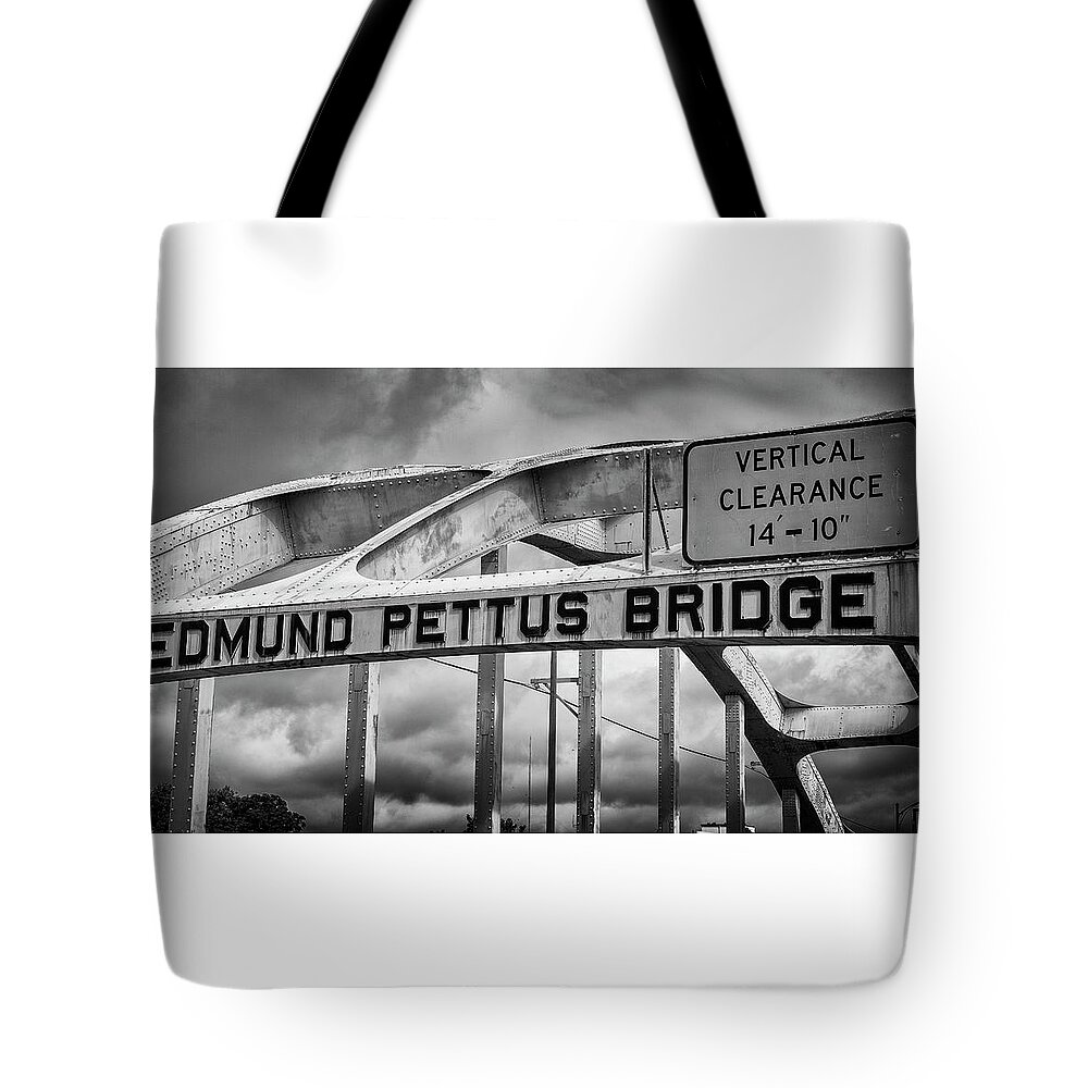 Civil Rights Tote Bag featuring the photograph Edmund Pettus Bridge - 2 by Stephen Stookey