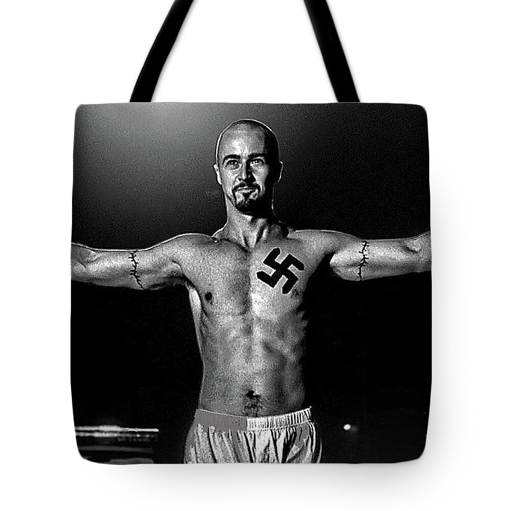 Edward Norton American History X Publicity Photo 1998 Color Added 2015 Tote Bag featuring the photograph Edward Norton American History X publicity photo 1998 color added 2015 by David Lee Guss