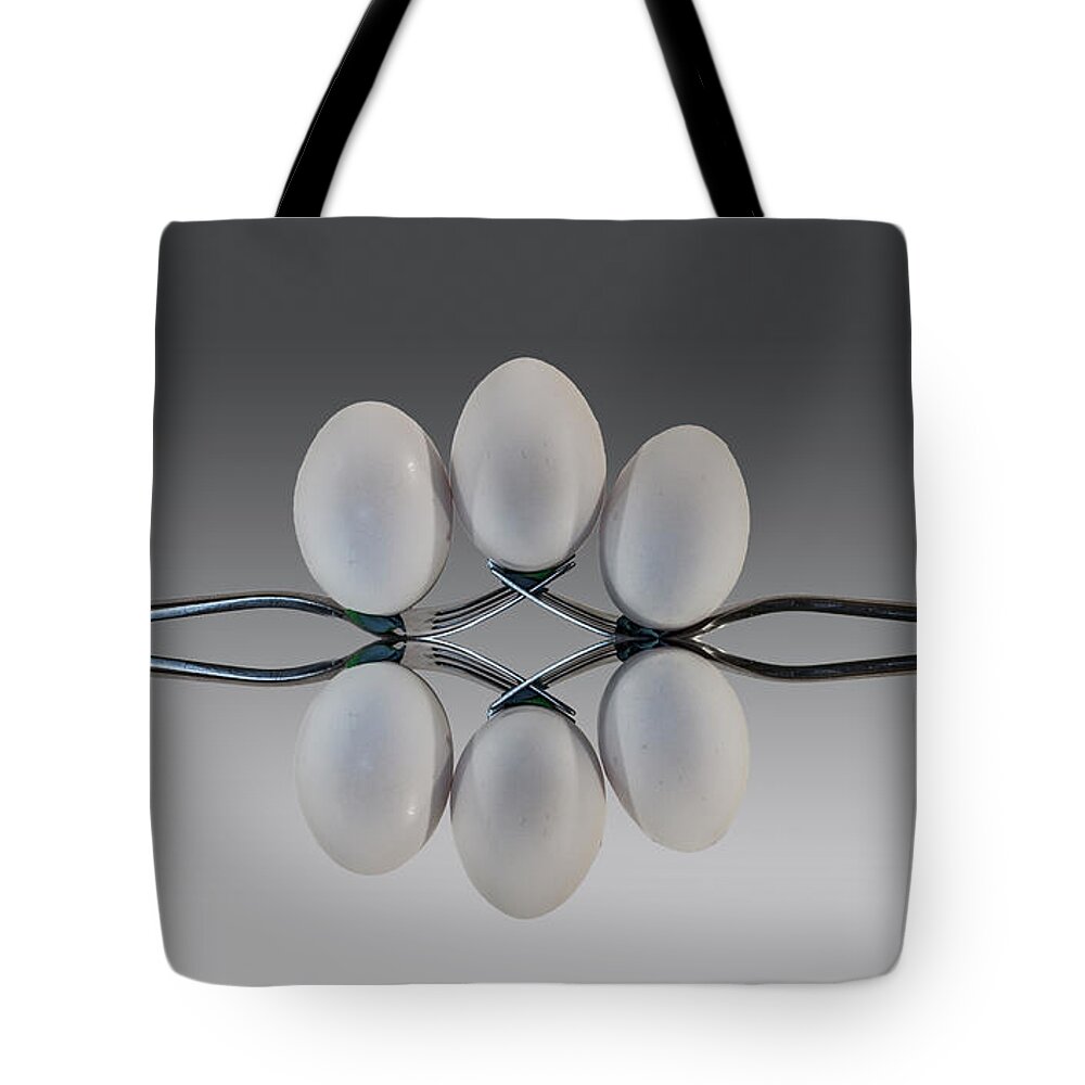Eggs Tote Bag featuring the photograph Egg Balance by Shirley Mangini