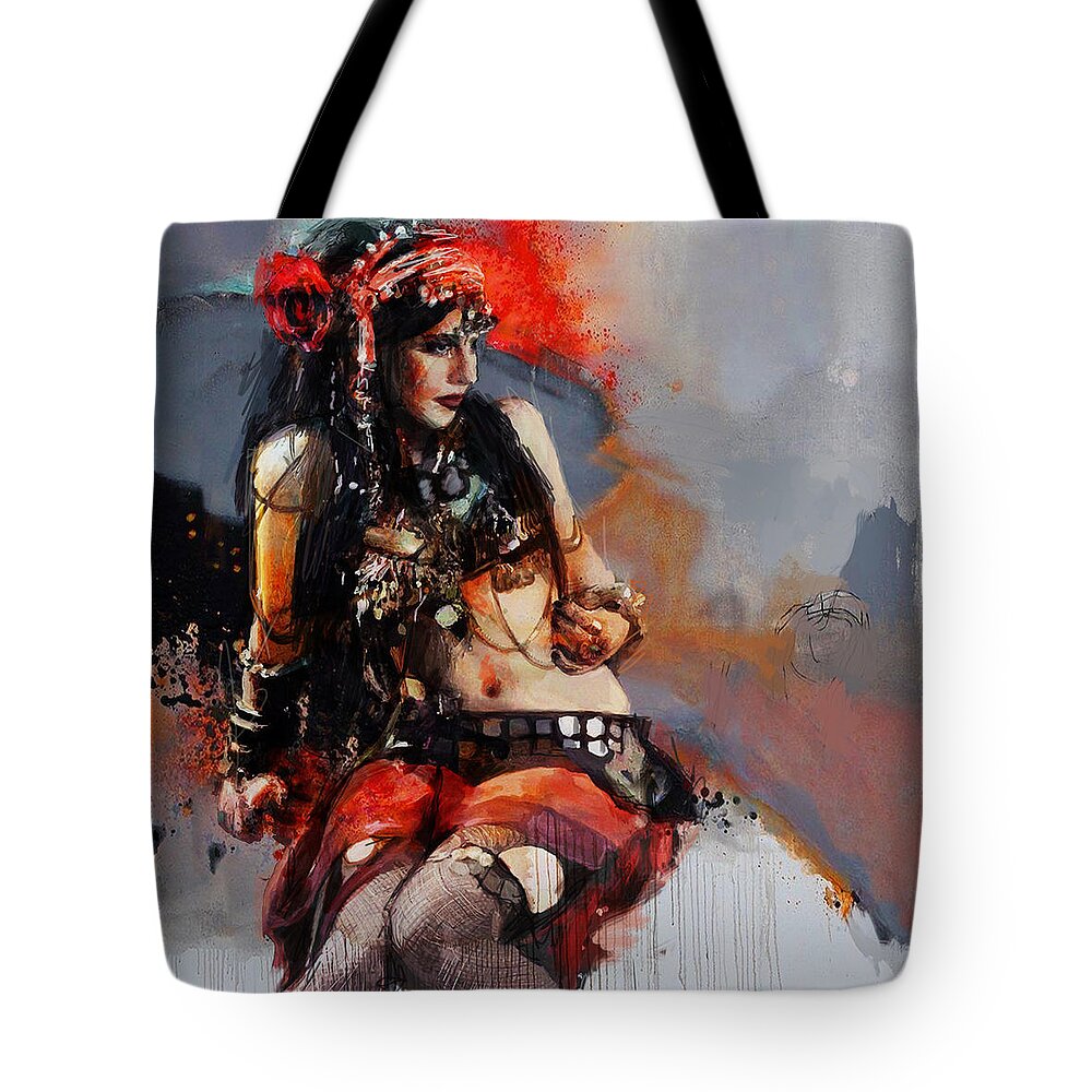 Egypt Tote Bag featuring the painting Egyptian Culture 81 by Mahnoor Shah