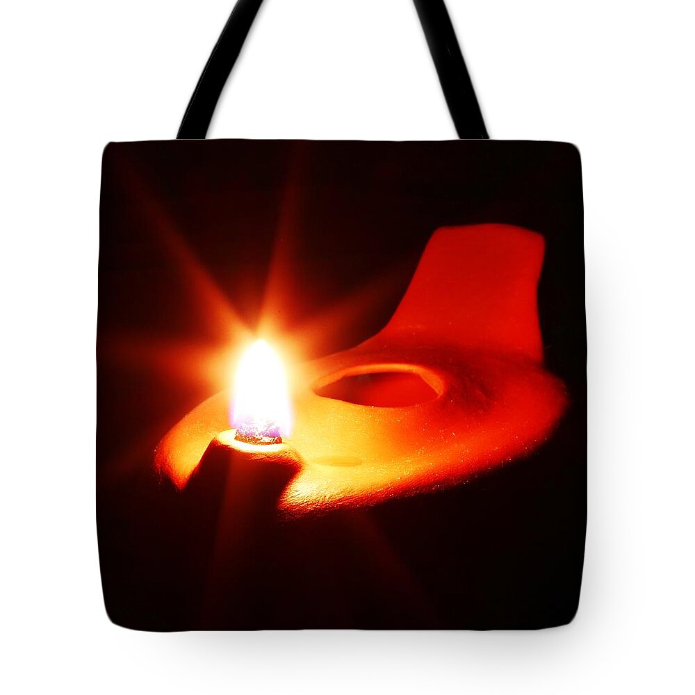 Ceramics Tote Bag featuring the ceramic art Egyptian Style Lamp - Terracotta 6 by Robert Morin