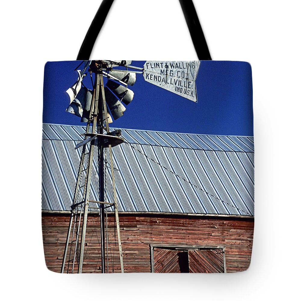 Outdoors Tote Bag featuring the photograph Eid Road Windmill by Doug Davidson