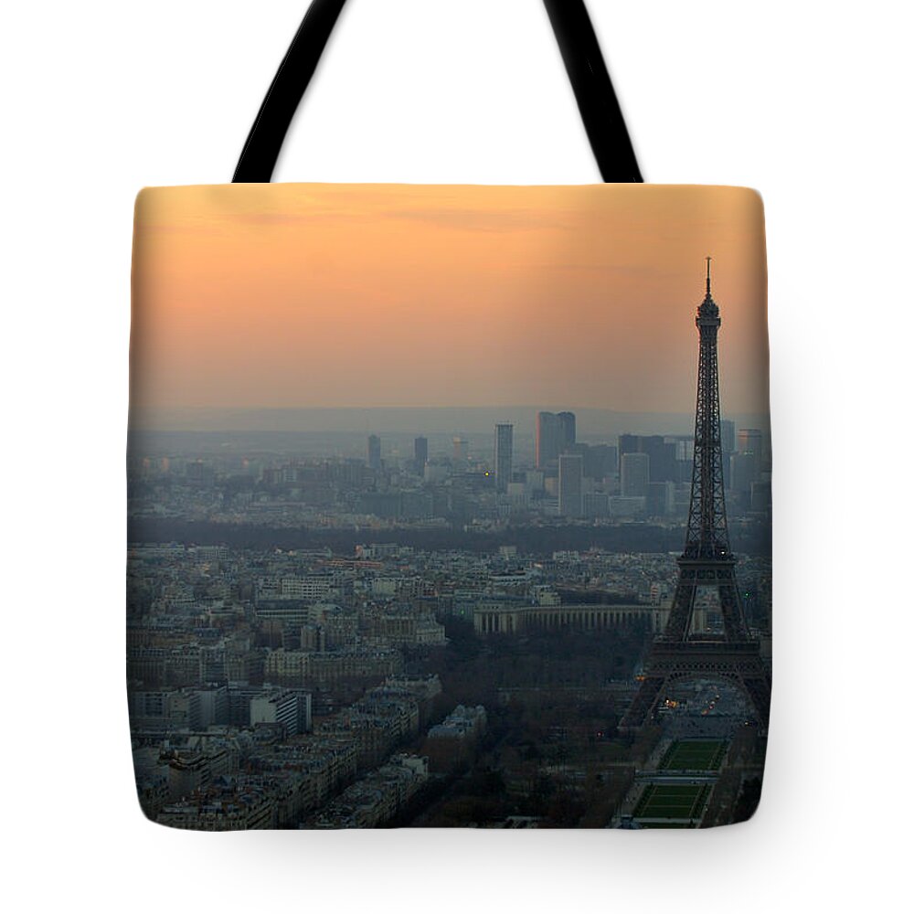 Eiffel Tote Bag featuring the photograph Eiffel Tower at Dusk by Sebastian Musial