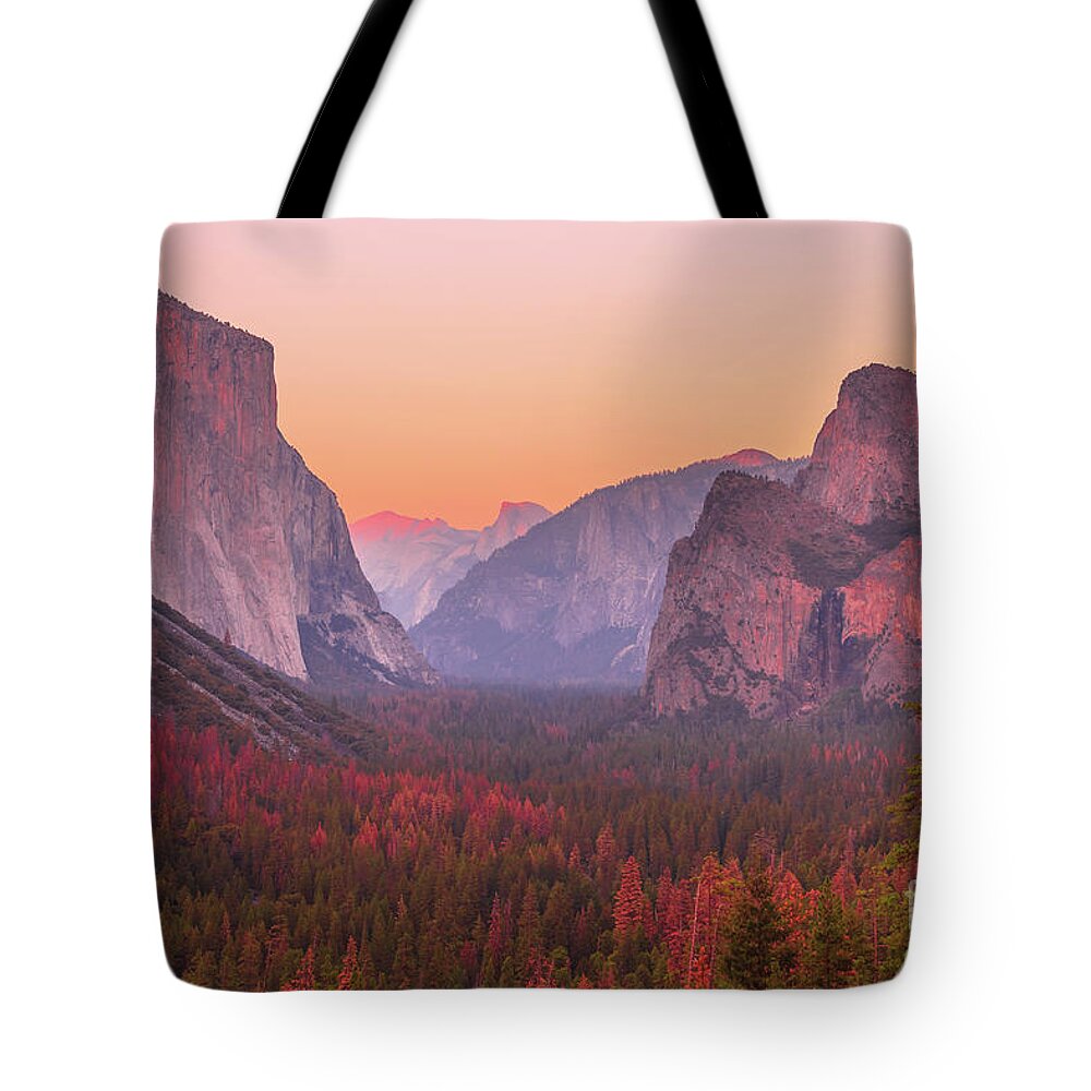 Yosemite Tote Bag featuring the photograph El Capitan golden hour by Benny Marty