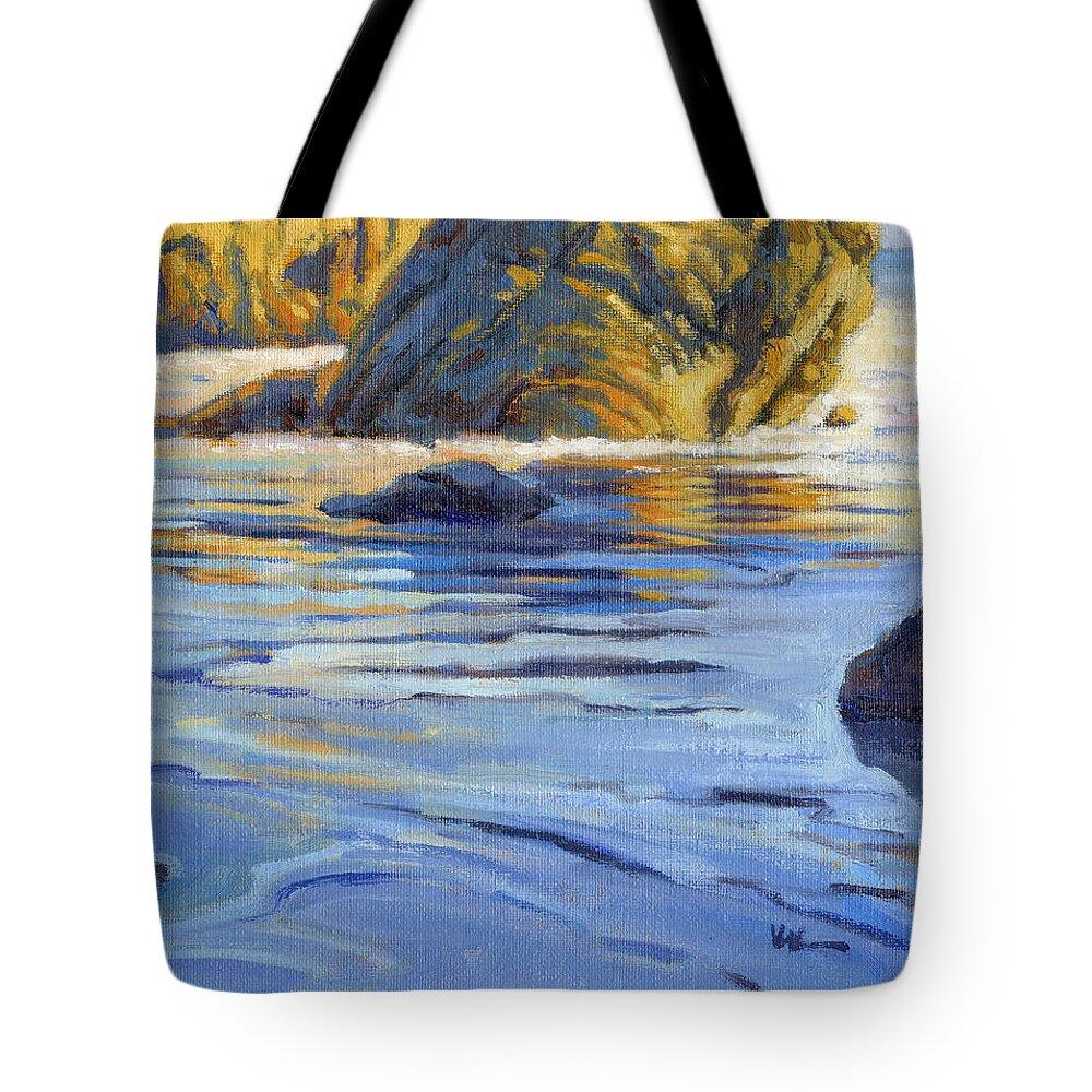El Tote Bag featuring the painting Pacific Reflections 2 by Konnie Kim
