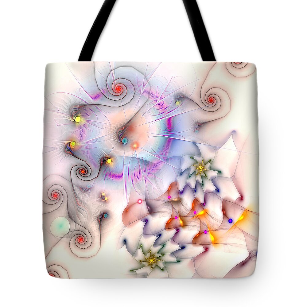Abstract Tote Bag featuring the digital art Elan by Casey Kotas