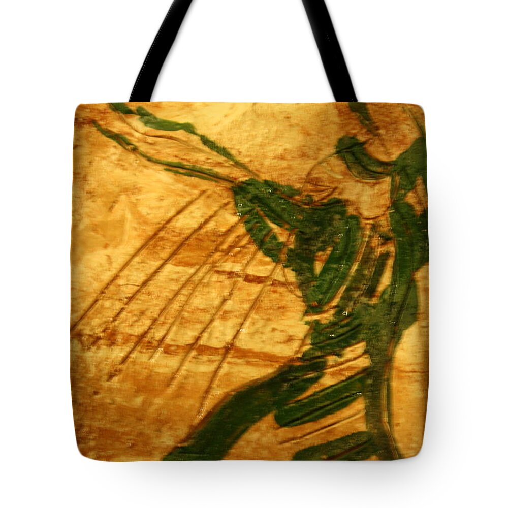 Jesus Tote Bag featuring the ceramic art Elated - tile by Gloria Ssali