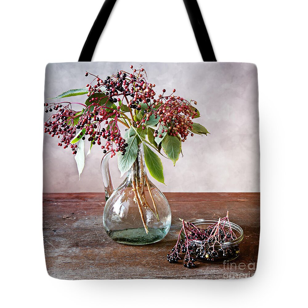 Autumn Tote Bag featuring the photograph Elderberries 07 by Nailia Schwarz