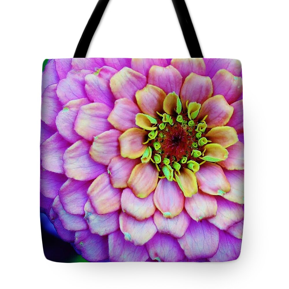 Flora Tote Bag featuring the photograph Electrifying Zinna by Bruce Bley
