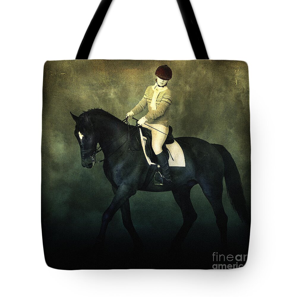 Horse Tote Bag featuring the photograph Elegant Horse Rider by Dimitar Hristov