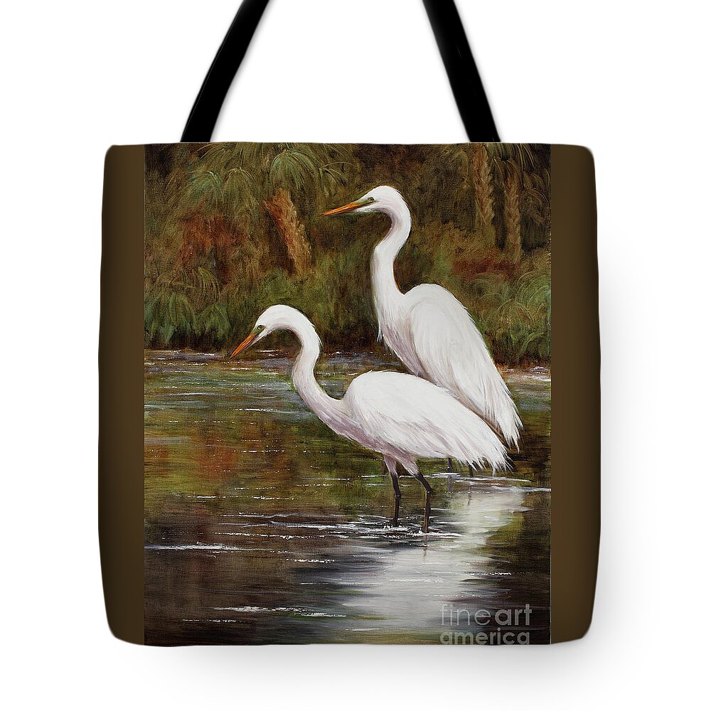 Reflections Tote Bag featuring the painting Elegant Reflections by Glenda Cason
