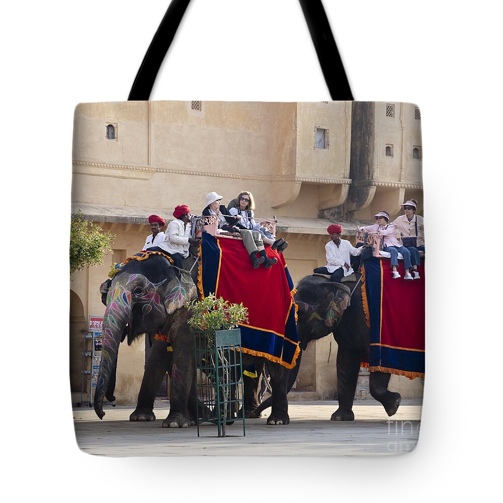Elephant Tote Bag featuring the photograph Elephant Ride 1 by Elena Perelman