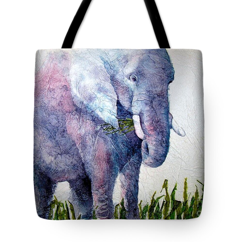 Elephant Tote Bag featuring the painting Elephant Sanctuary by Amy Stielstra