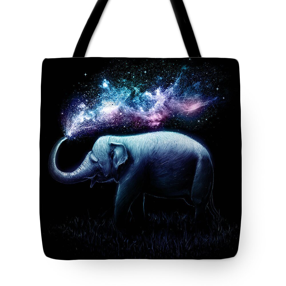 Elephant Tote Bag featuring the digital art Elephant Splash by Nicebleed 