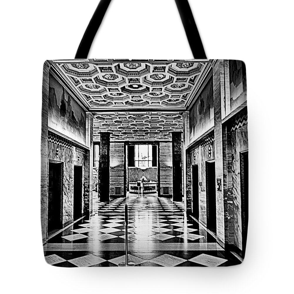  Tote Bag featuring the photograph Elevator Lobby S C E by Joseph Hollingsworth