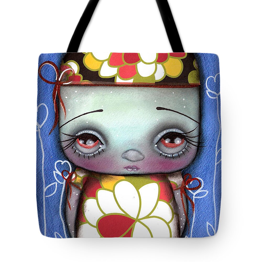 Abril Andrade Elf Tote Bag featuring the painting Elf Girl by Abril Andrade