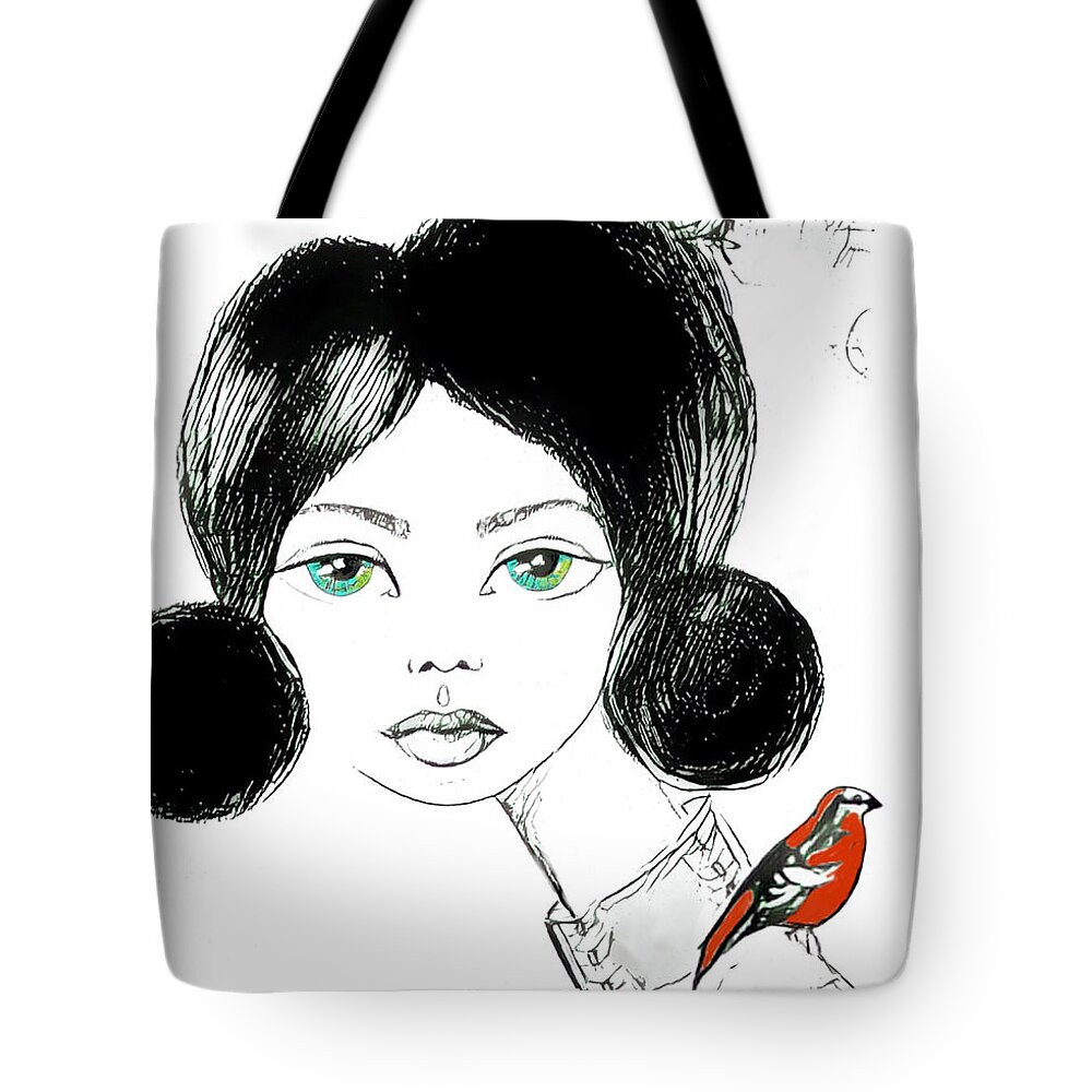 Portrait Tote Bag featuring the painting Elise 1 by Vanessa Katz