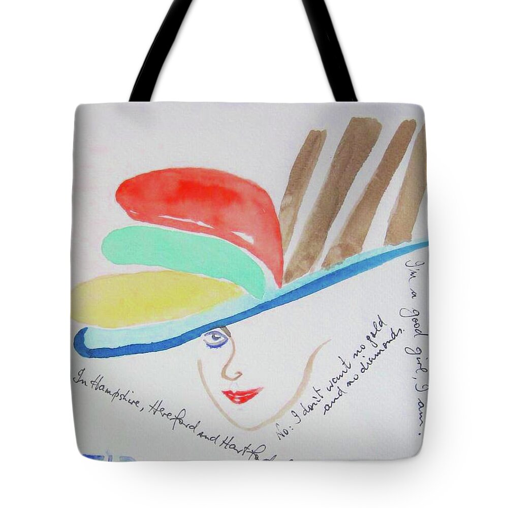 Pygmalion Tote Bag featuring the drawing Eliza Doolittle by Roger Cummiskey