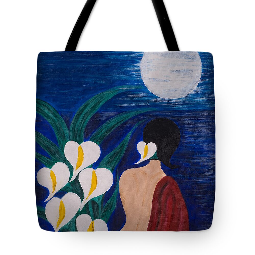 Folk Art Tote Bag featuring the painting Ella by Lourdes Carlos