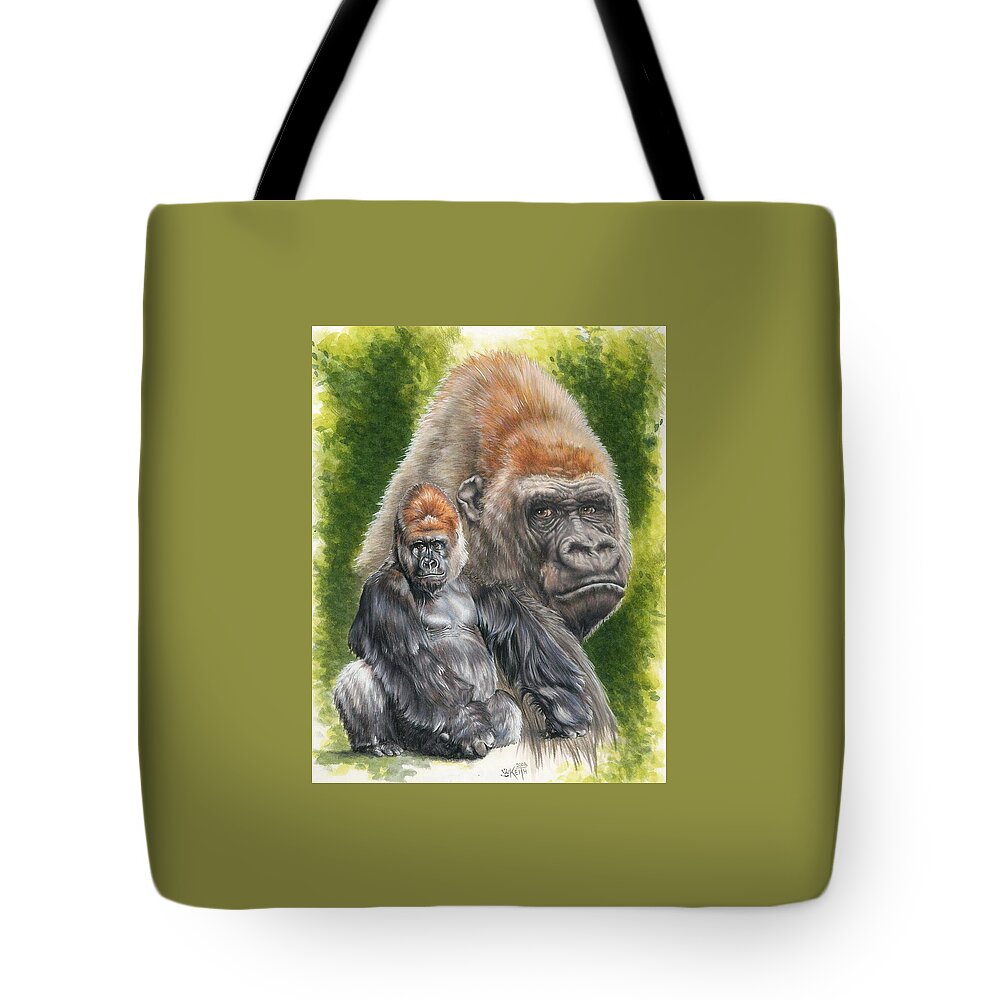 Gorilla Tote Bag featuring the mixed media Eloquent by Barbara Keith