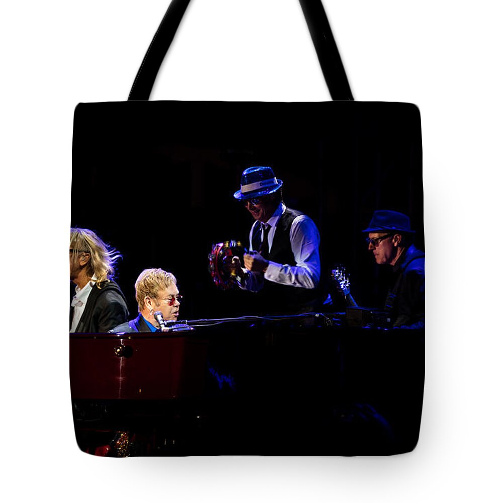 Elton Tote Bag featuring the photograph Elton - Gather Round by Chris Cousins