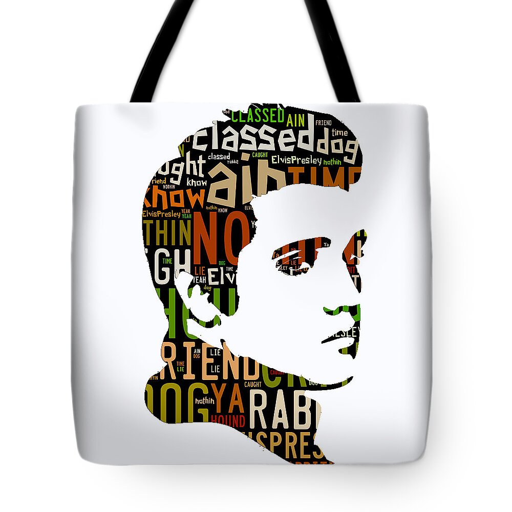 Elvis Art Tote Bag featuring the mixed media Elvis Presley Hound Dog by Marvin Blaine