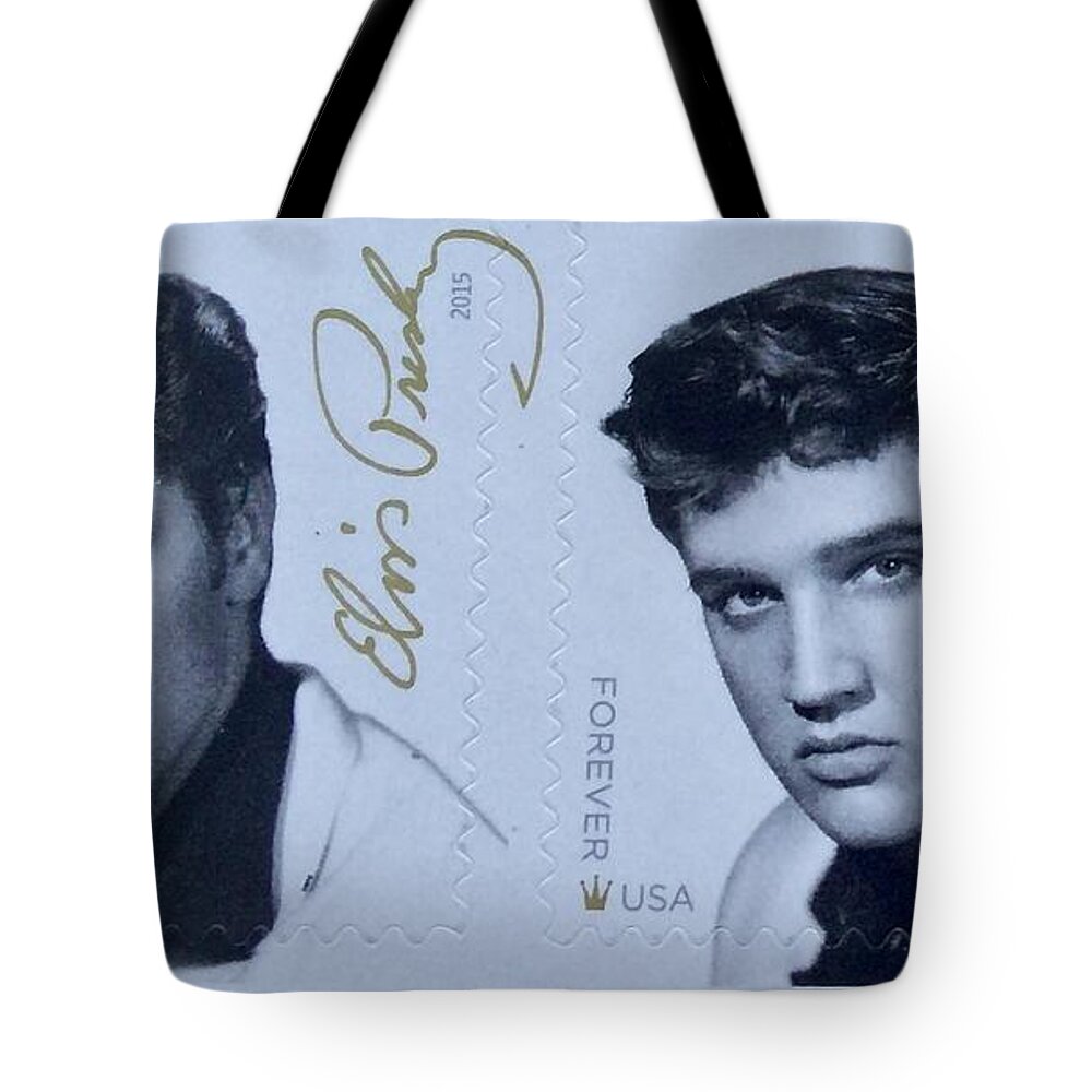 Entertainer Tote Bag featuring the photograph Elvis Stamps by Caroline Stella