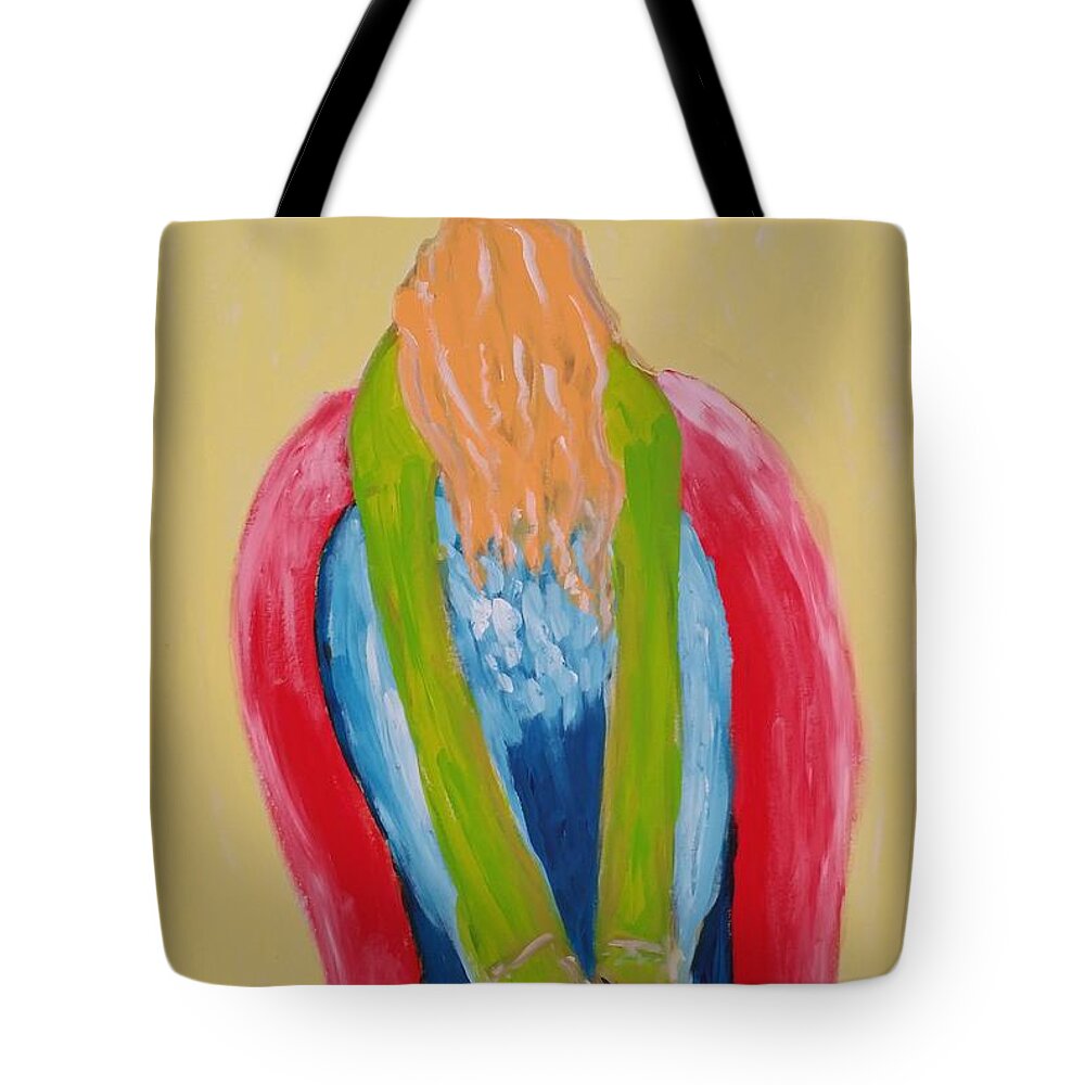 Red Tote Bag featuring the painting Embrace IV by Bachmors Artist