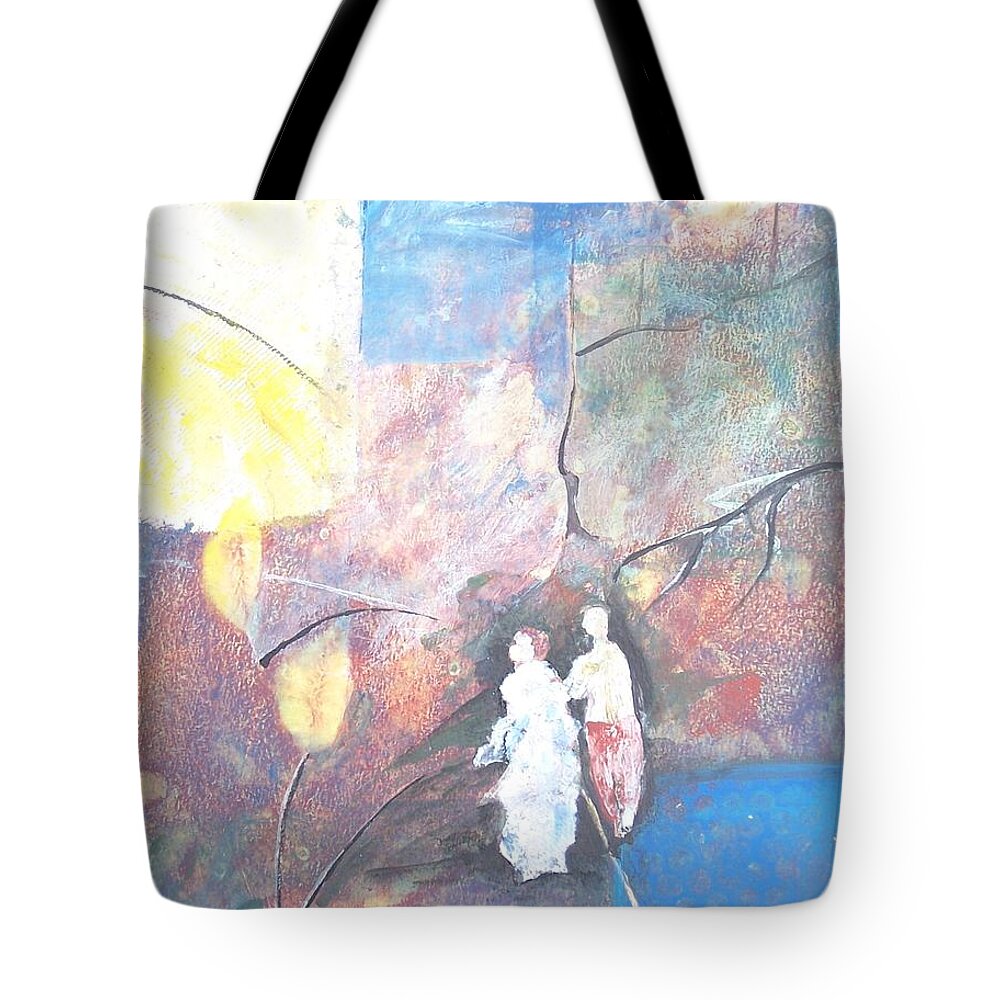 Collage Tote Bag featuring the painting Emergence by Christine Lathrop