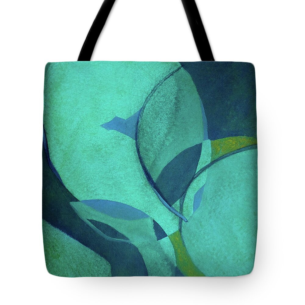 Abstract Tote Bag featuring the painting Emergence by Dick Bourgault