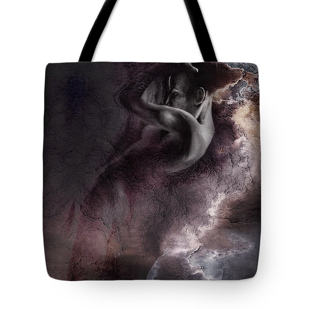 Empathy Tote Bag featuring the drawing Emergent 1b - Textured by Paul Davenport