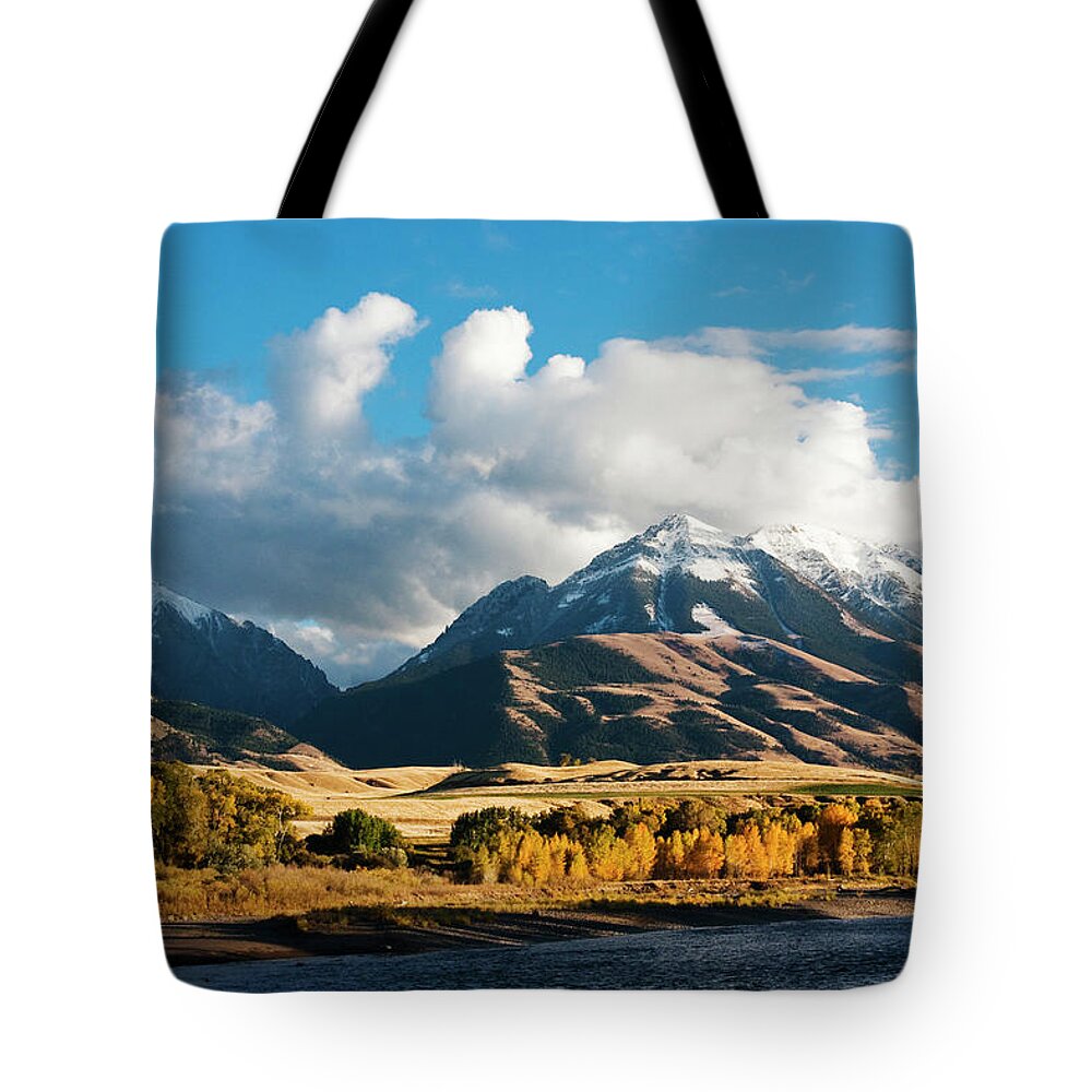 Emigrant Peak Tote Bag featuring the photograph A Touch of Paradise by Mark Miller